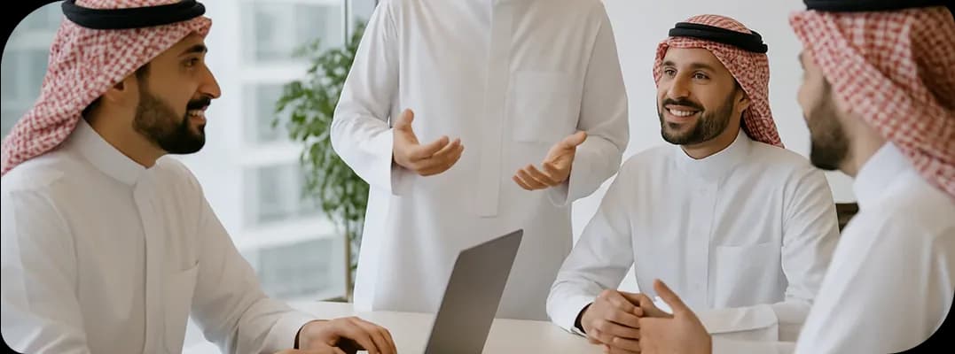 Deepora team collaborating in a business meeting to deliver smart solutions